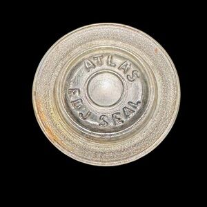 Antique Hazel ATLAS EDJ Seal Glass Canning Jar Lid